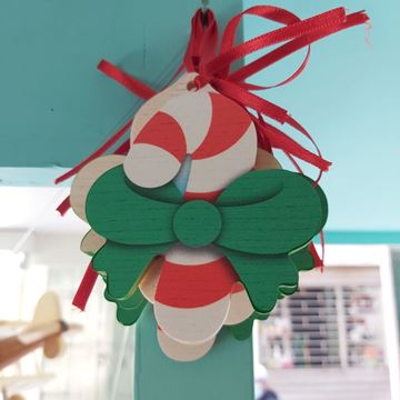 Picture of SUGAR STICK ORNAMENT WITH RIBBON